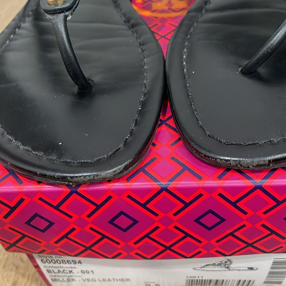 Like New Tory Burch Miller Sandals in Black.  Size 9.5. - Picture 4 of 5